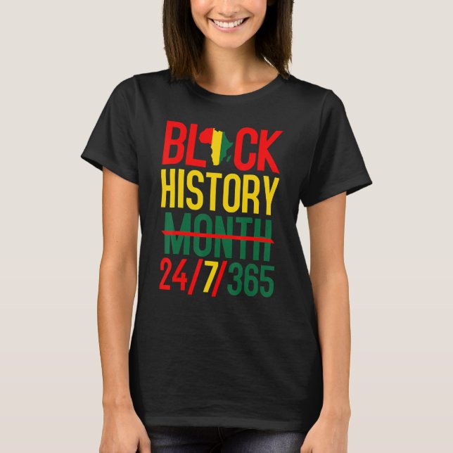 Camiseta Black History Month 24 7 365 Afro African Pride Me (Anverso)