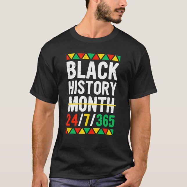 Camiseta Black History Month 24 7 365 Black Pride African A (Anverso)