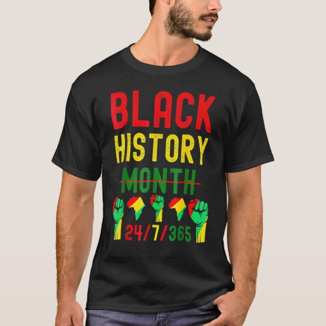 Camiseta Black History Month 24 7 BHM African Pride Men Wom (Anverso)