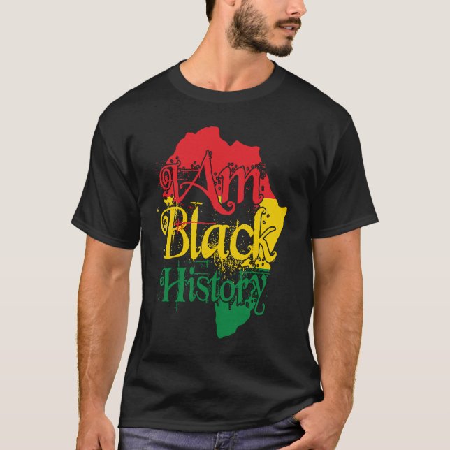 Camiseta Black History Month African American I Am Black Hi (Anverso)