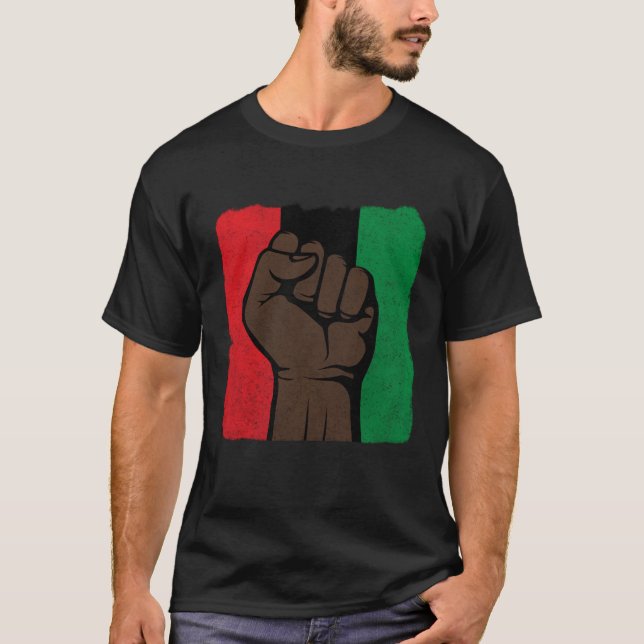 Camiseta Black History Month  African American Pride Fist (Anverso)