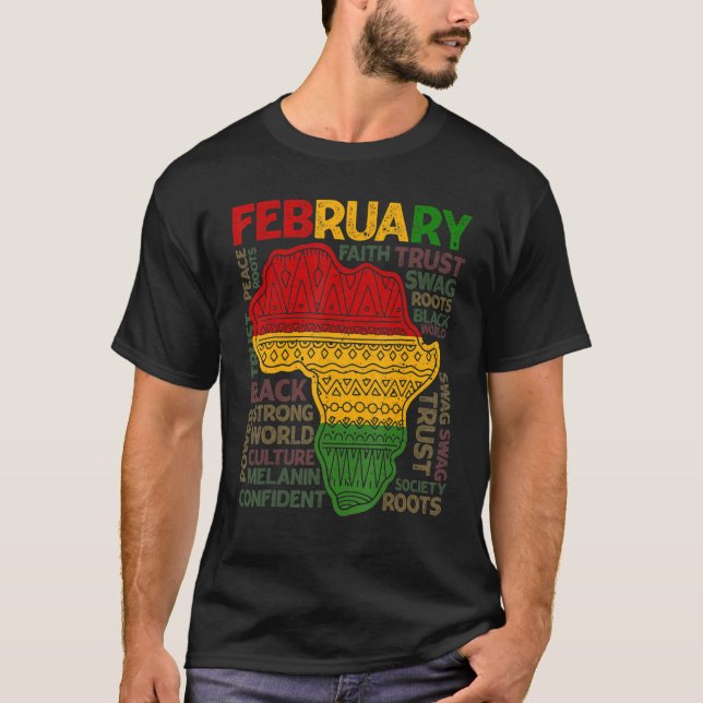 Camiseta Black History Month African Map Kente Cloth Mens W (Anverso)