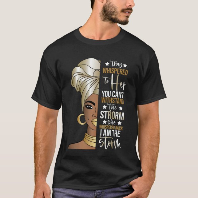 Camiseta Black History Month  African Woman Afro I Am The S (Anverso)
