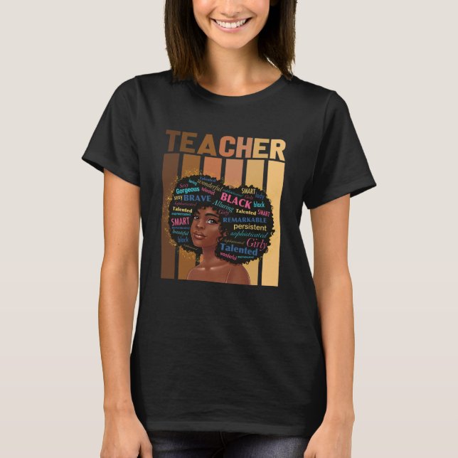 Camiseta Black History Month African Woman  Teacher African (Anverso)