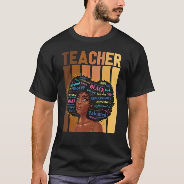Camiseta Black History Month African Woman Teacher African  (Anverso)