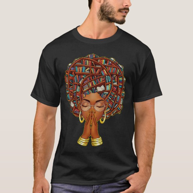 Camiseta Black History Month Afro Book Lover Women Girls Li (Anverso)