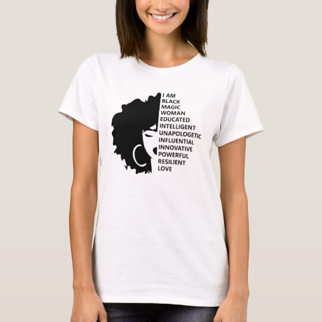 Camiseta Black History Month Afro Woman African American (Anverso)