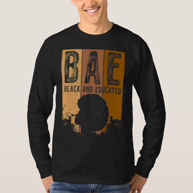 Camiseta Black History Month BAE Black And Educated Melanin (Anverso)