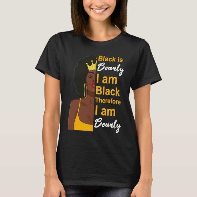 Camiseta Black History Month  Beautiful Melanin Poppin Girl (Anverso)