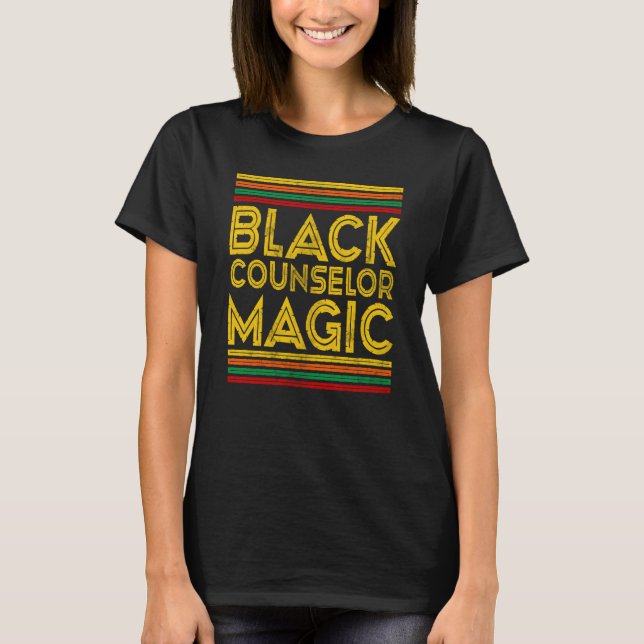 Camiseta Black History Month Black Counselor Magic (Anverso)