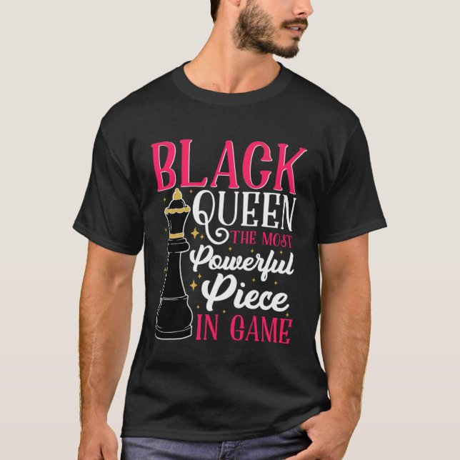 Camiseta Black History Month Black Women Queen Chess (Anverso)