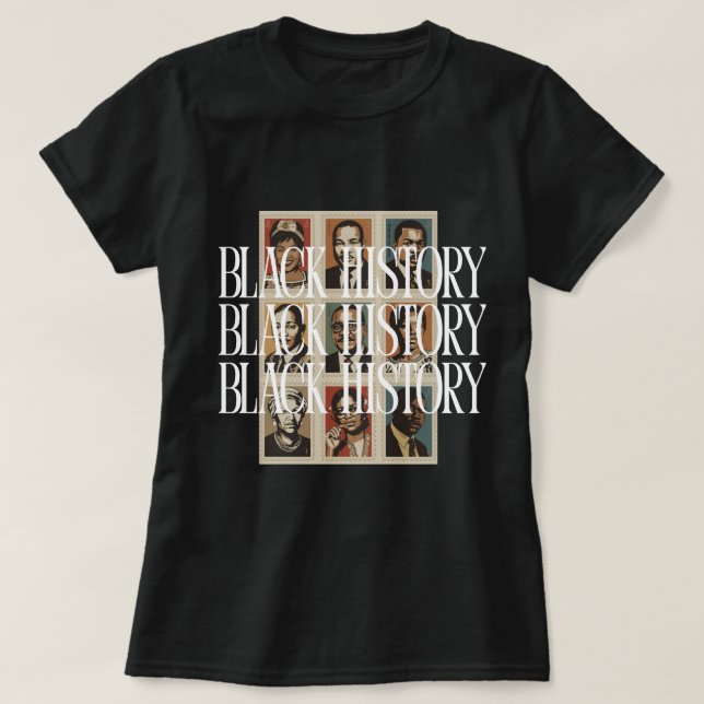 Camiseta Black History Month Figures Custom Graphic Tee (Diseño del anverso)