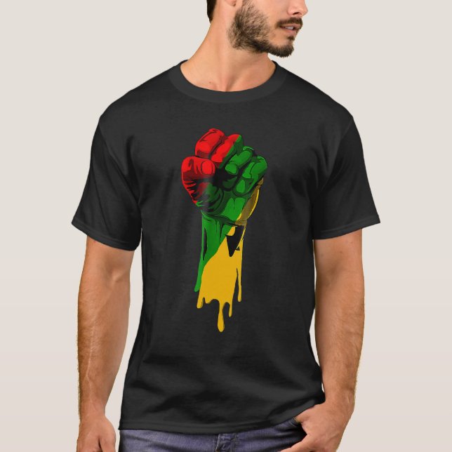 Camiseta Black History Month Fist Black Power African Women (Anverso)