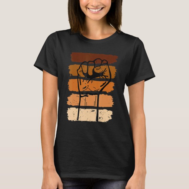 Camiseta Black History Month Fist Black Power African Women (Anverso)