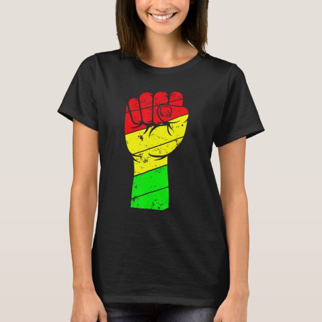 Camiseta Black History Month Fist Black Power African Women (Anverso)