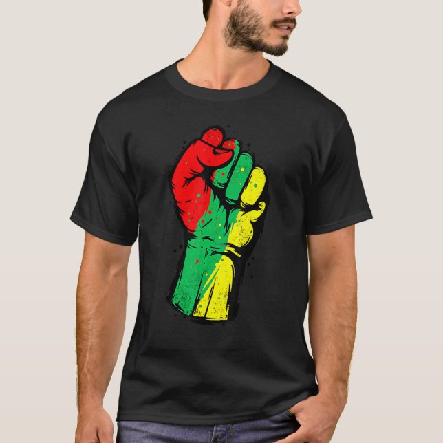 Camiseta Black History Month Fist Black Power African Women (Anverso)