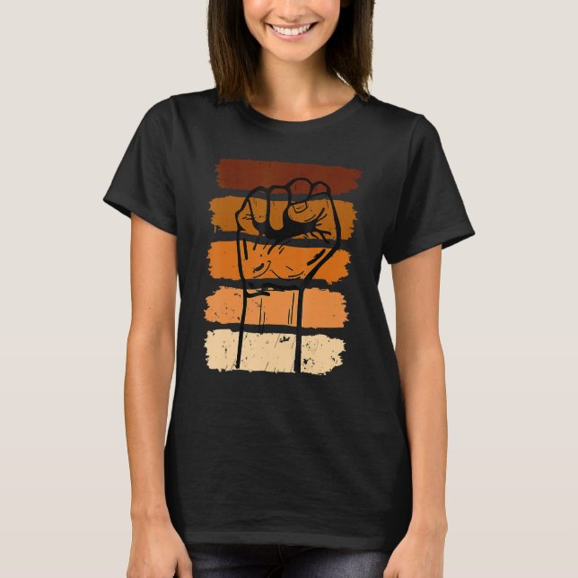 Camiseta Black History Month Fist Black Power African Women (Anverso)