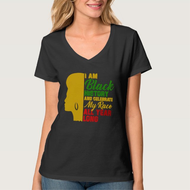 Camiseta Black History Month I Am Black History (Anverso)
