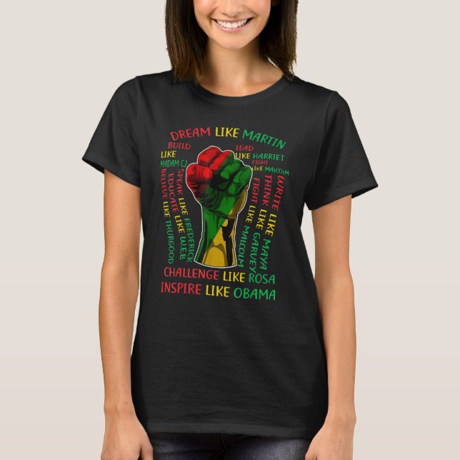 Camiseta Black History Month Inspirational Leaders Power Fi (Anverso)