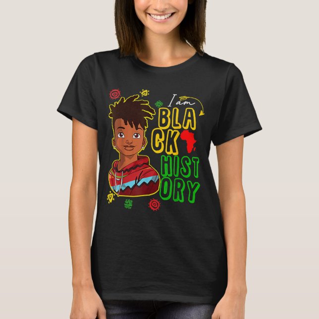 Camiseta Black History Month  Kids Boys I am African Americ (Anverso)