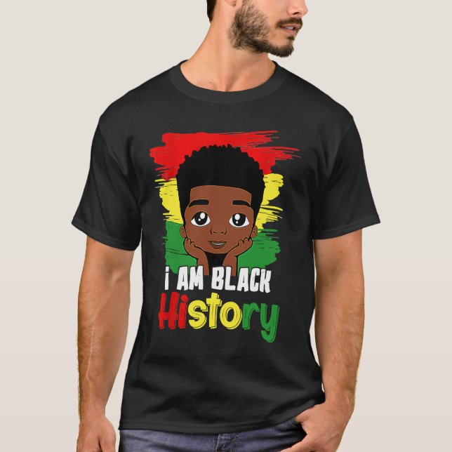 Camiseta Black History Month Kids Boys I am African America (Anverso)