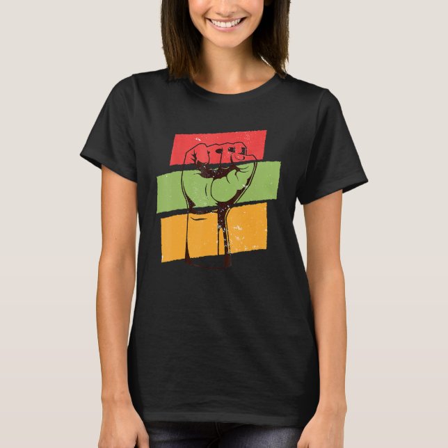 Camiseta Black History Month l Black Pride Fist African Col (Anverso)