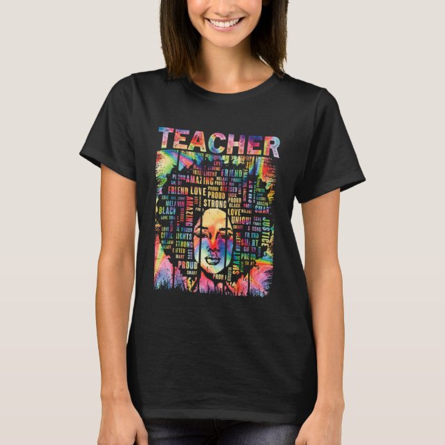 Camiseta Black History Month Melanin Afro Women Teachers Ti (Anverso)