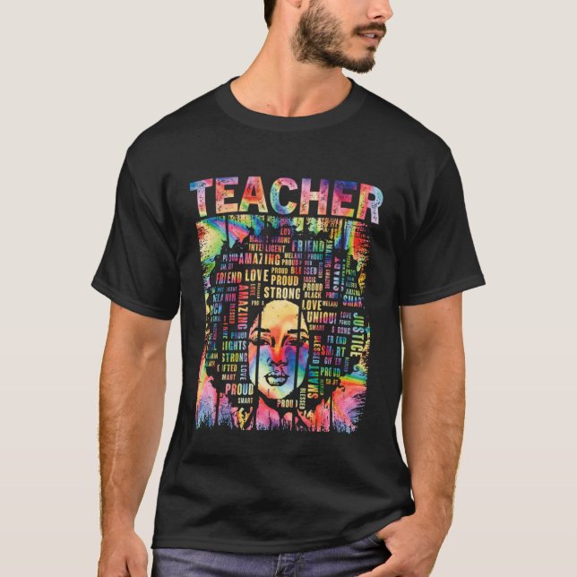 Camiseta Black History Month Melanin Afro Women Teachers Ti (Anverso)