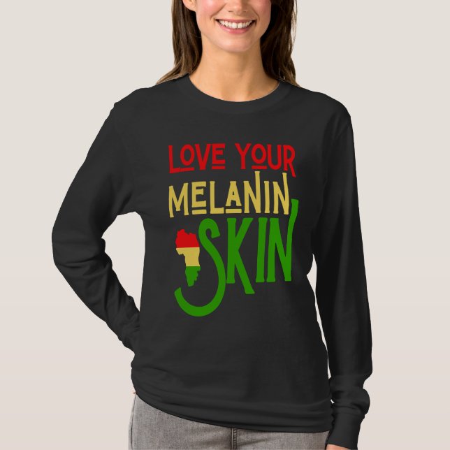 Camiseta Black History Month Melanin Love Family & Communit (Anverso)