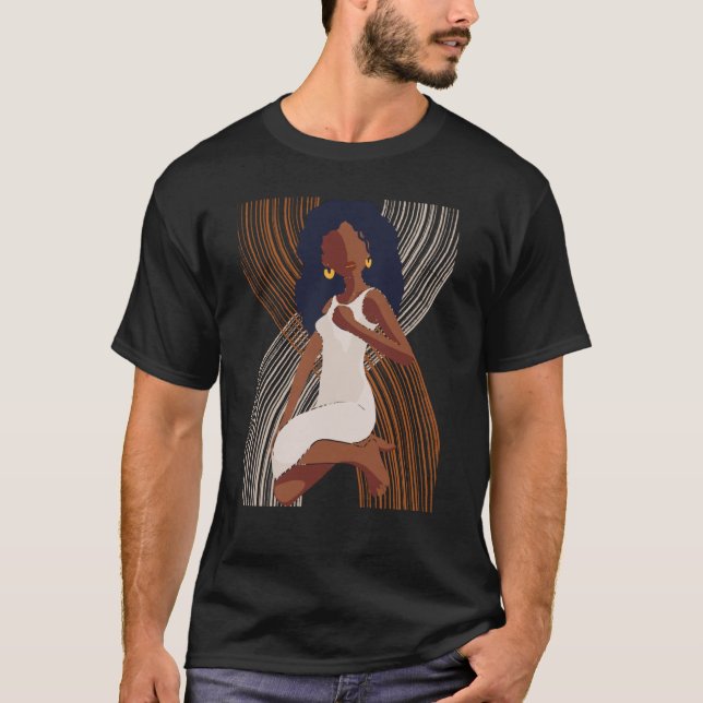 Camiseta Black History Month Minimalist Queen Melanin Boho  (Anverso)