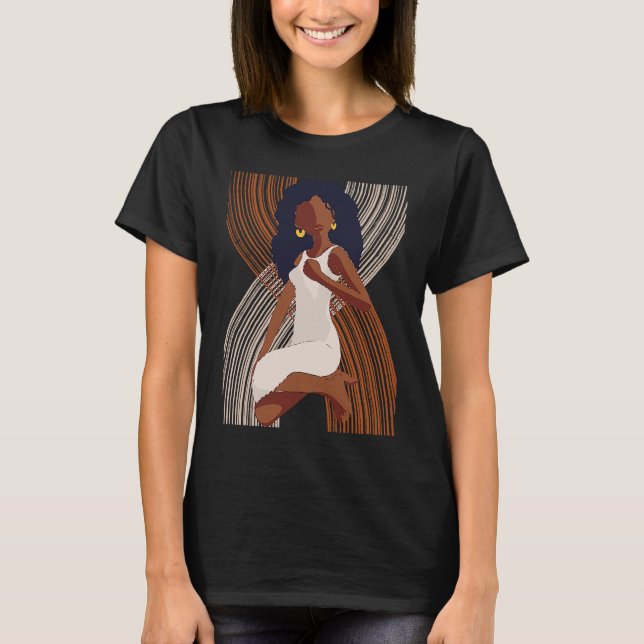 Camiseta Black History Month Minimalist Queen Melanin Boho  (Anverso)