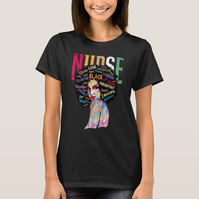 Camiseta Black History Month Nurse Black Girl Melanin BLM A (Anverso)
