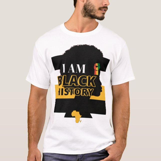 Camiseta Black History Month Pride Design with African Map  (Anverso)