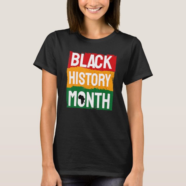 Camiseta Black History Month Proud Black Afro African Pride (Anverso)