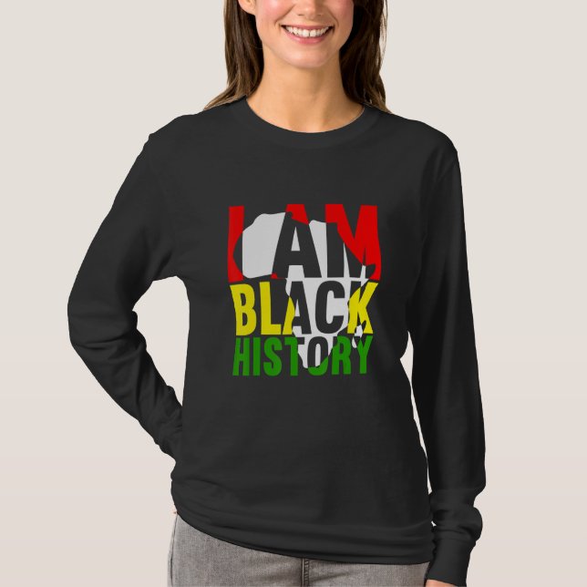 Camiseta Black History Month Queen I Am Black History Melan (Anverso)