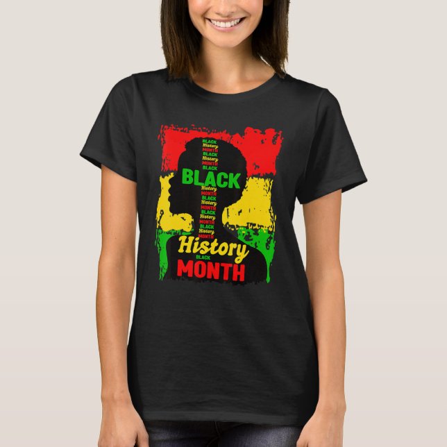 Camiseta Black History Month Queen Melanin Afro African Pri (Anverso)