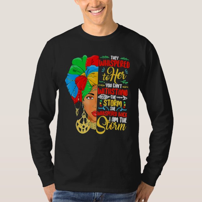Camiseta Black History Month Shirt African Woman Afro I Am  (Anverso)