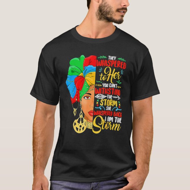 Camiseta Black History Month Shirt African Woman Afro I Am  (Anverso)