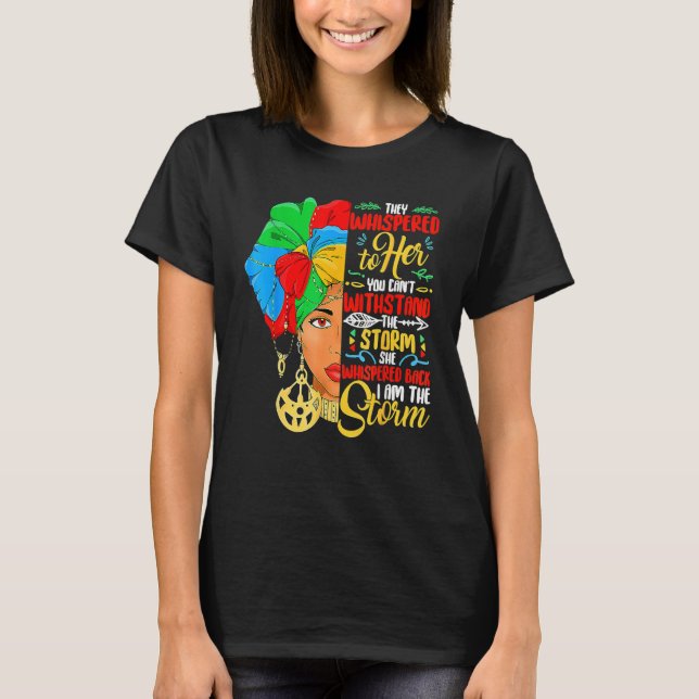 Camiseta Black History Month Shirt African Woman Afro I Am  (Anverso)
