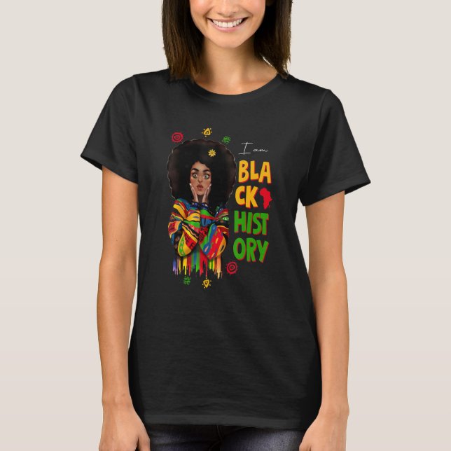 Camiseta Black History Month Shirt Girls African Woman Afro (Anverso)