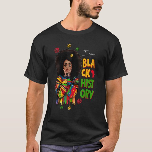 Camiseta Black History Month Shirt Girls African Woman Afro (Anverso)