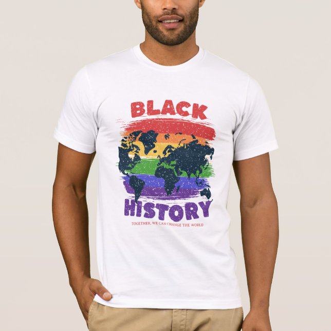 Camiseta Black History Month , World Map Unity Change (Anverso)