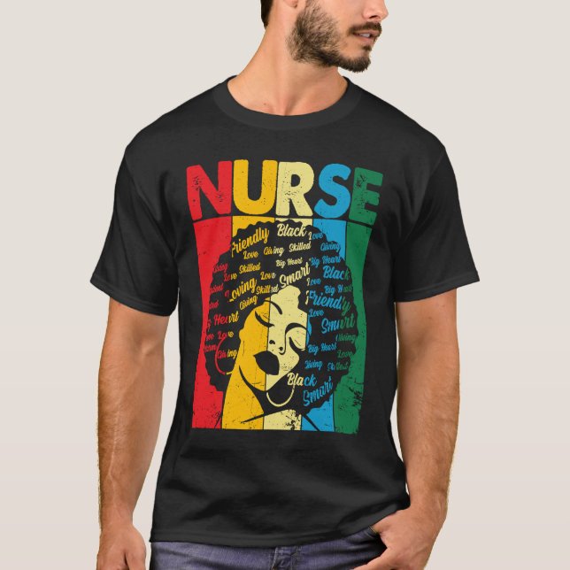 Camiseta Black History Nurse African American Pride Afro Wo (Anverso)