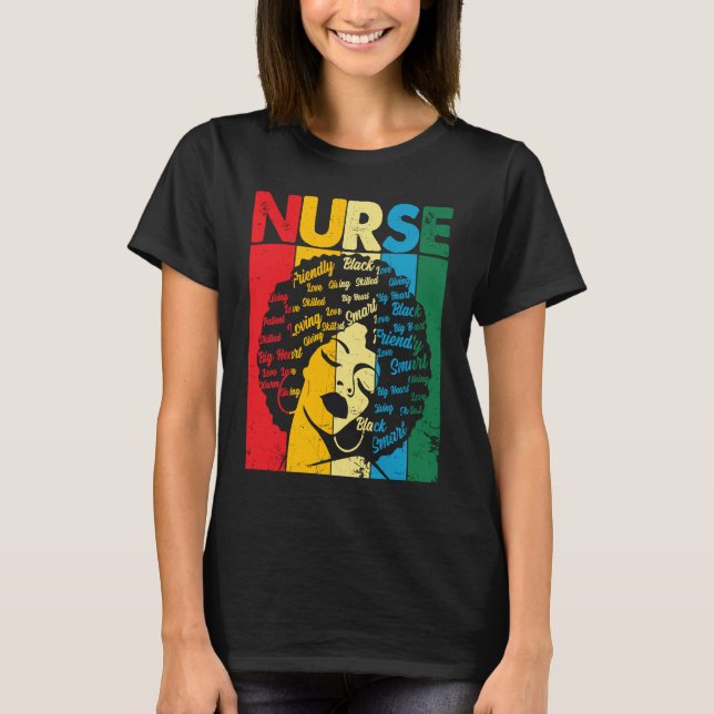 Camiseta Black History Nurse African American Pride Afro Wo (Anverso)