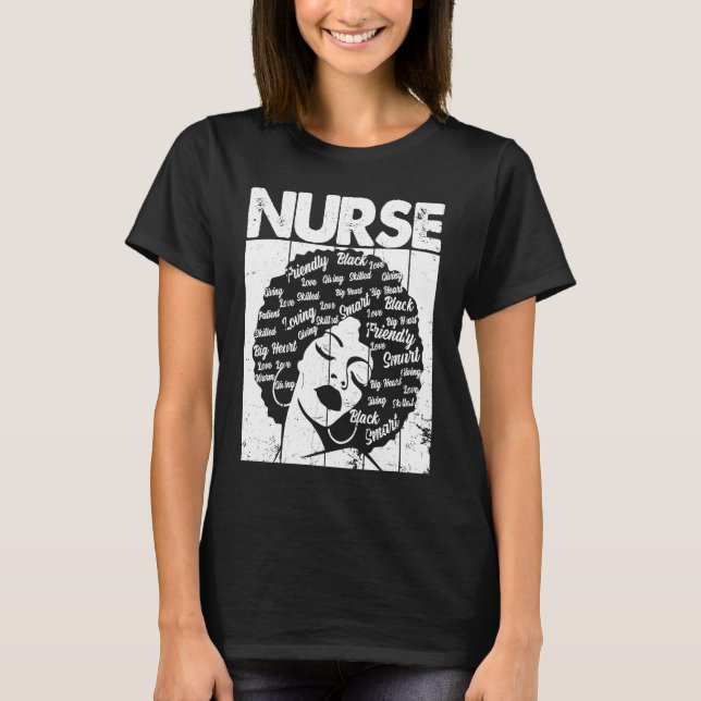 Camiseta Black History Nurse African American Pride Afro Wo (Anverso)