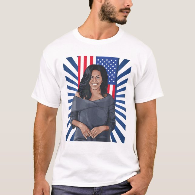 Camiseta Black History Patriotic Michelle Obama Women Histo (Anverso)
