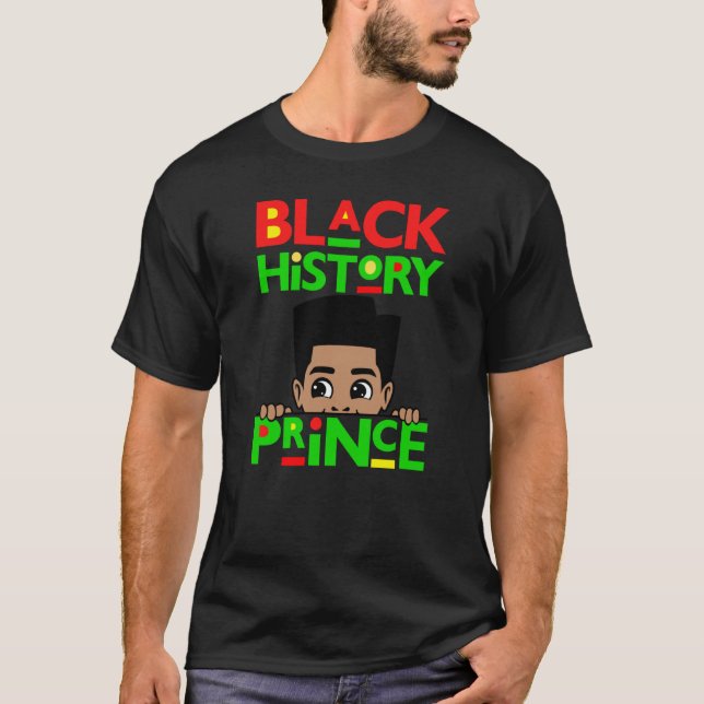 Camiseta Black History Prince Melanin Boy Son Bruh Brown Sk (Anverso)