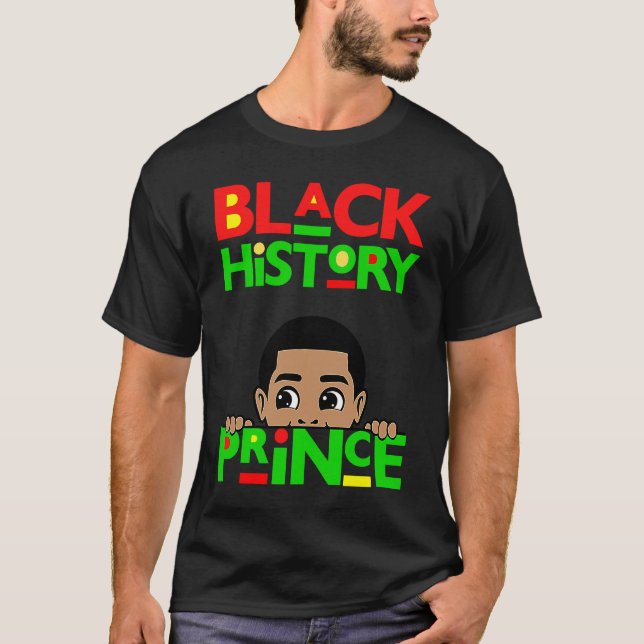 Camiseta Black History Prince Melanin Boy Son Bruh Brown Sk (Anverso)