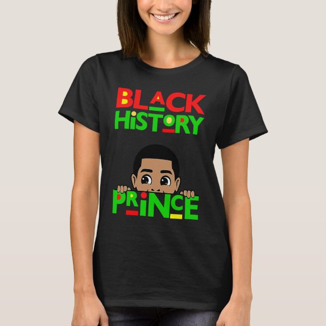 Camiseta Black History Prince Melanin Boy Son Bruh Brown Sk (Anverso)