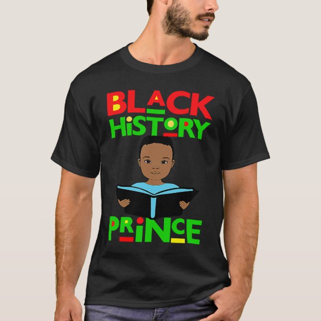 Camiseta Black History Prince Melanin Boy Son Bruh Brown Sk (Anverso)